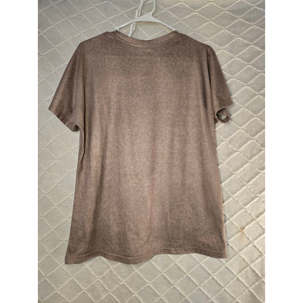 Women's Unbranded Brown Short Sleeve Tee with Sunflower Graphic, Size L - Picture 5 of 5